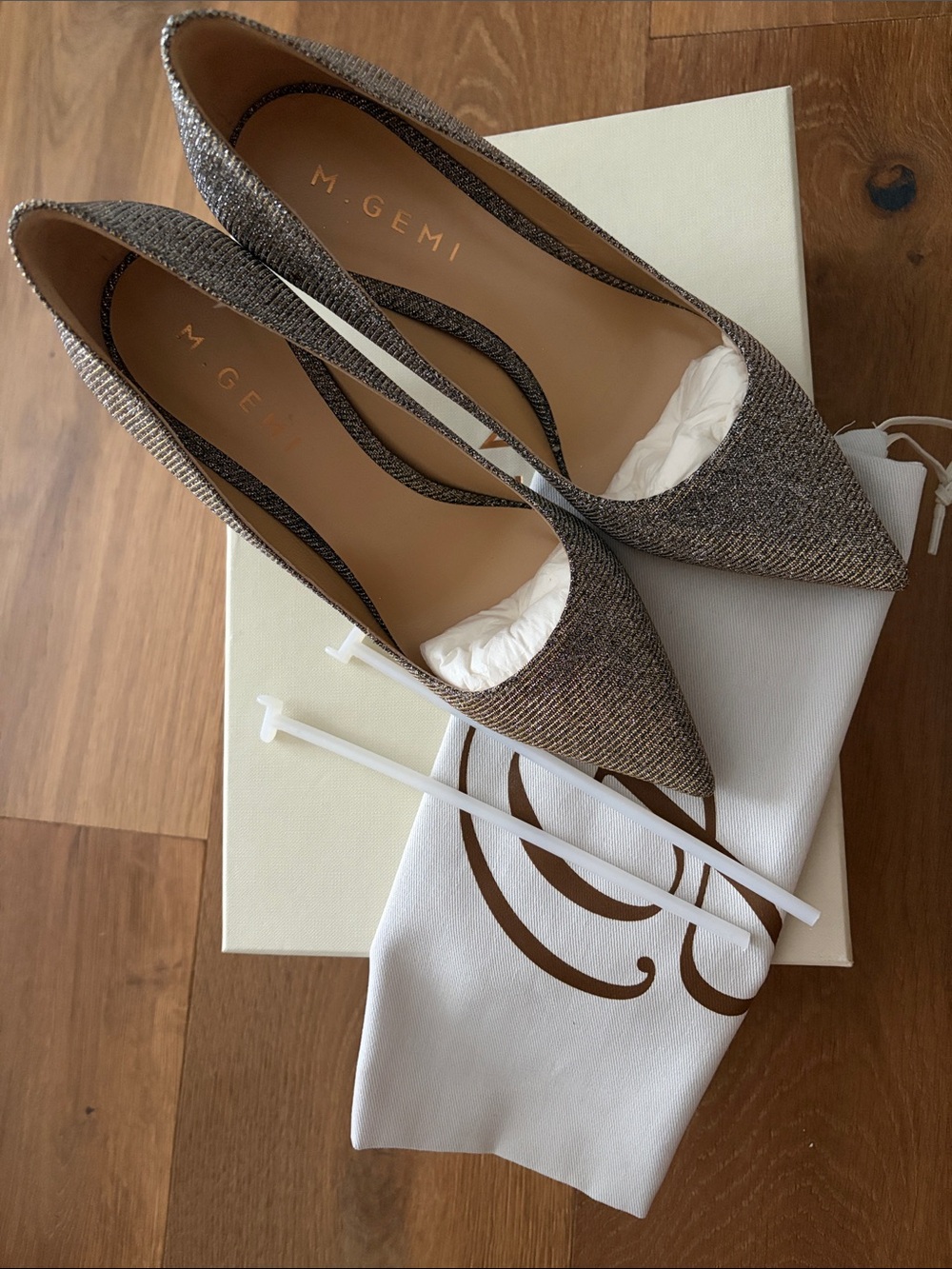 M.Gemi The Esatto in Metallic Gold Heels - Sz 35.5